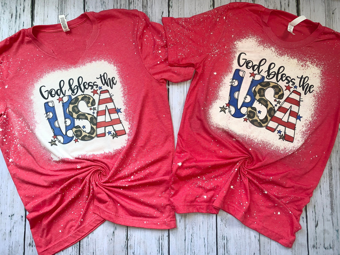 God Bless The USA Bleached Tee