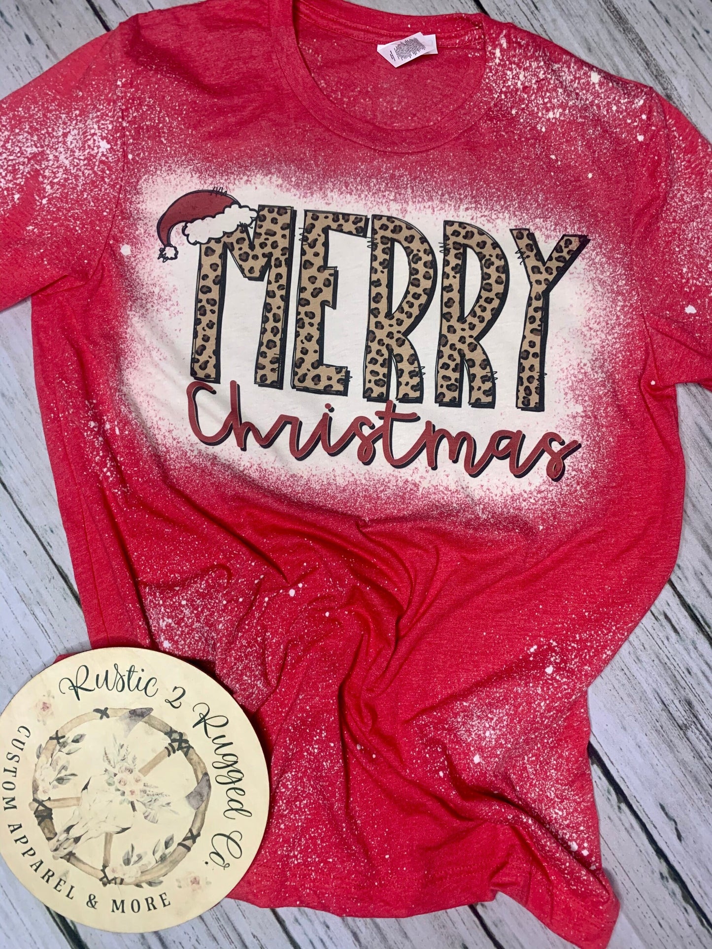 Merry Christmas Bleached Tee