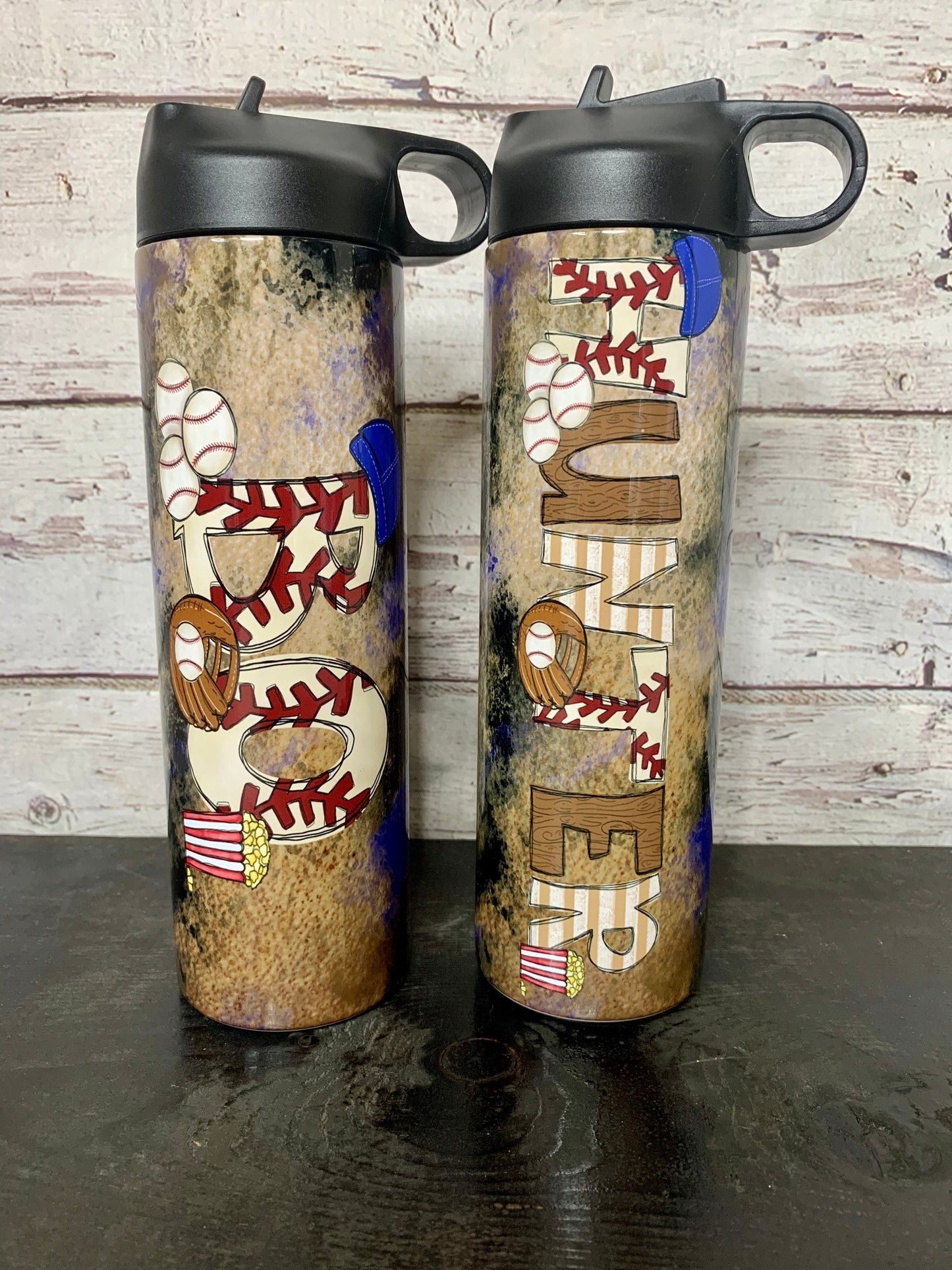 Baseball Water Bottle Tumbler 20 oz