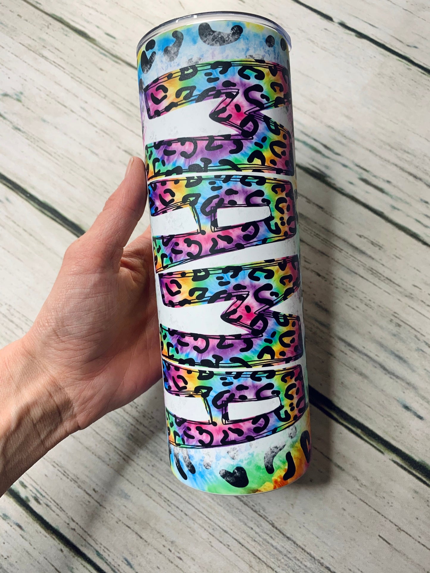 Rainbow Leopard Mama Tumbler