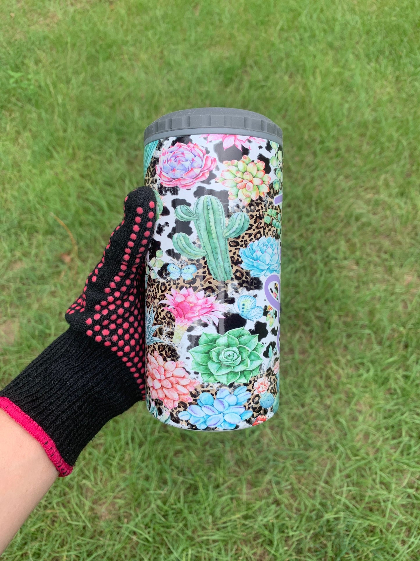 Personalized Western Leopard Cowhide Tumbler