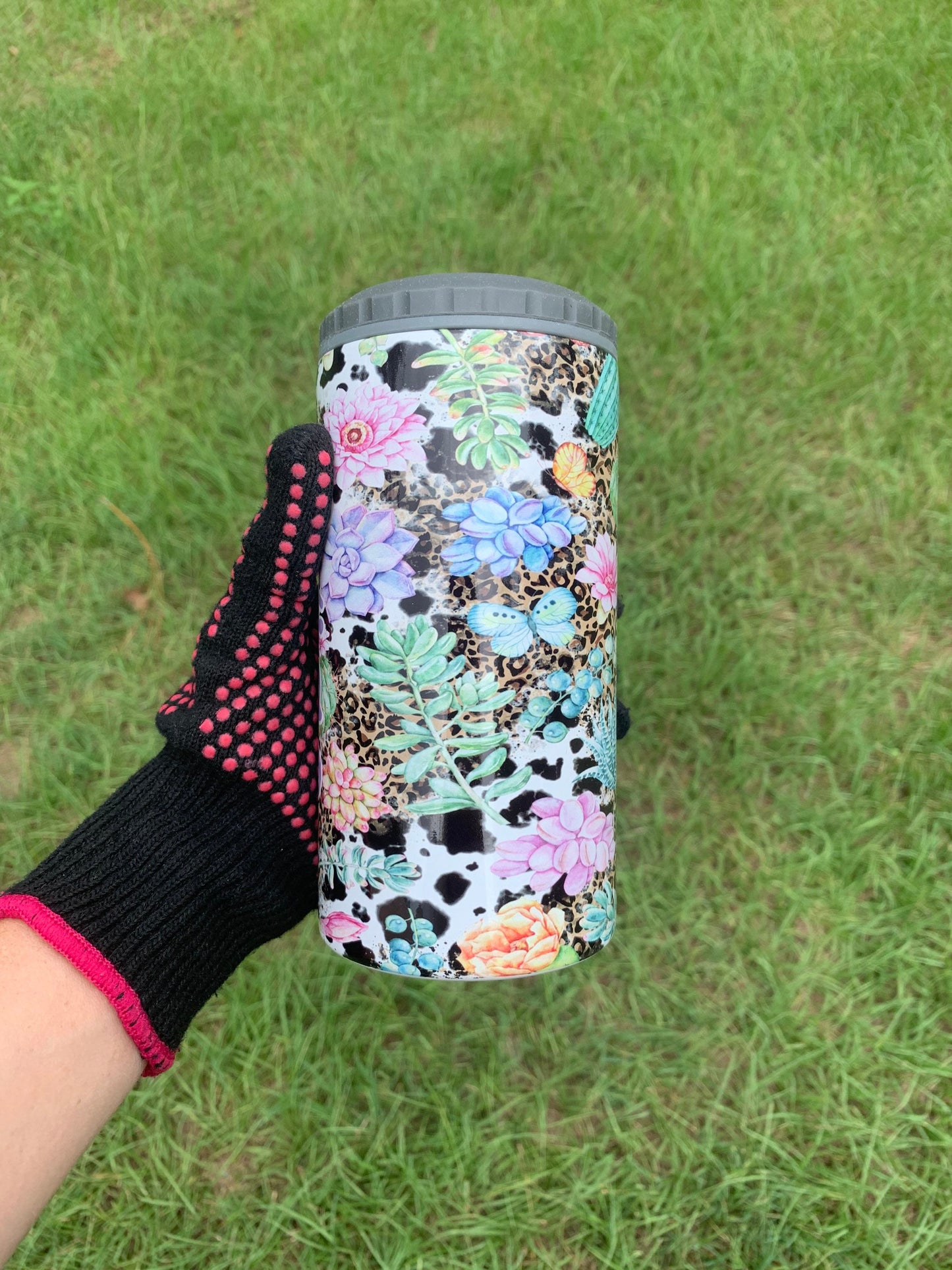 Personalized Western Leopard Cowhide Tumbler