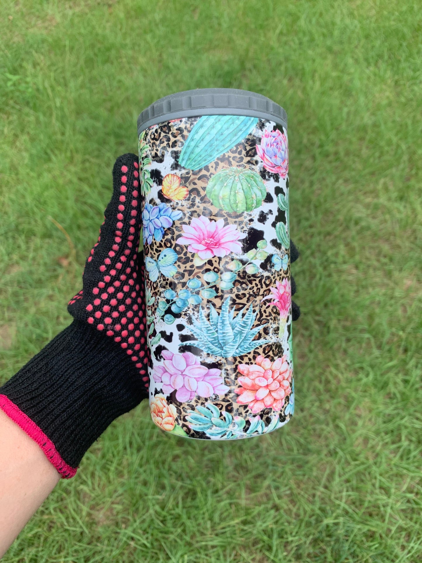 Personalized Western Leopard Cowhide Tumbler