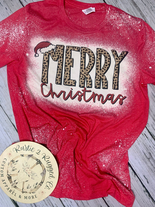 Merry Christmas Bleached Tee