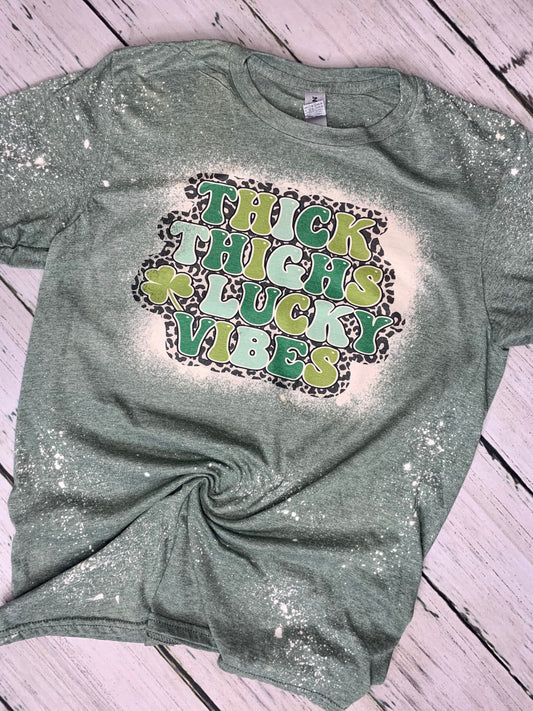 Thick Thighs & Lucky Vibes St Patricks Day Tee