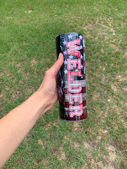 Welders American Flag Tumbler