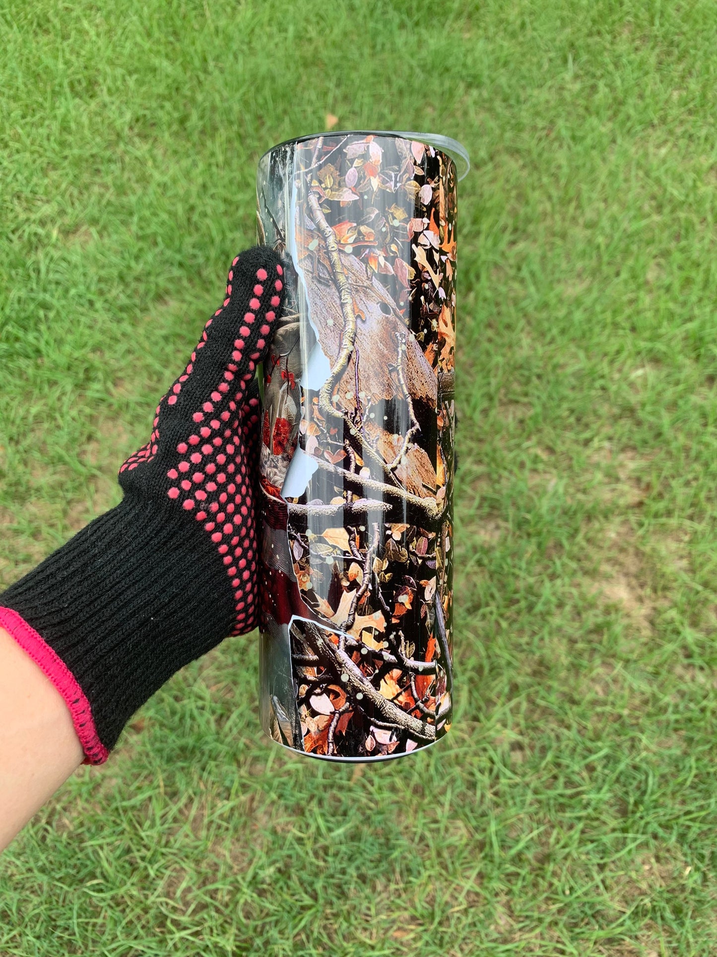 Camo American Flag Hunting Tumbler