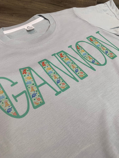 Dinosaur Theme Font Tee