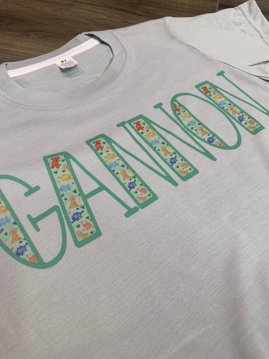 Dinosaur Theme Font Tee