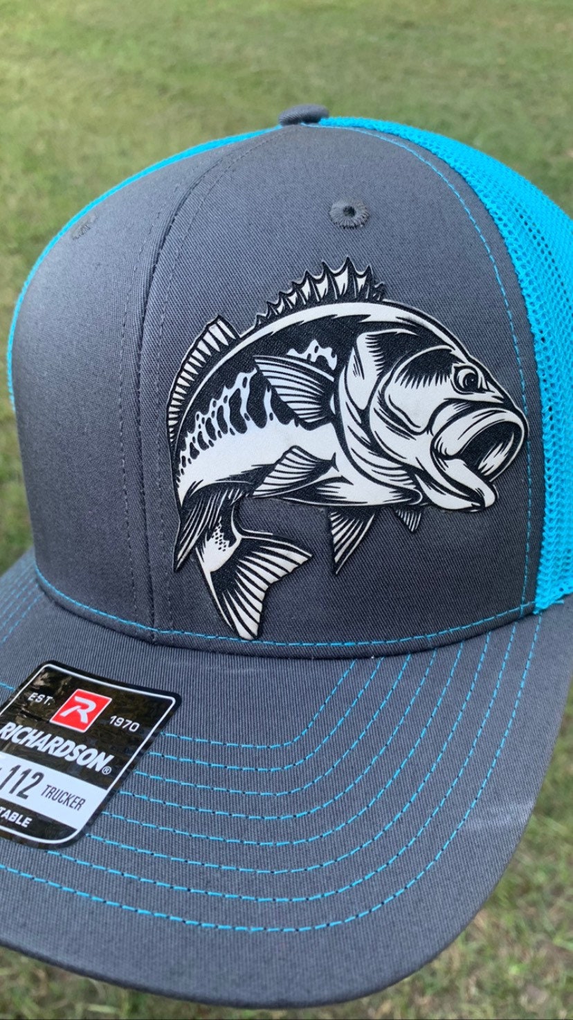 Bass Fishing Leather Patch Richardson Hat